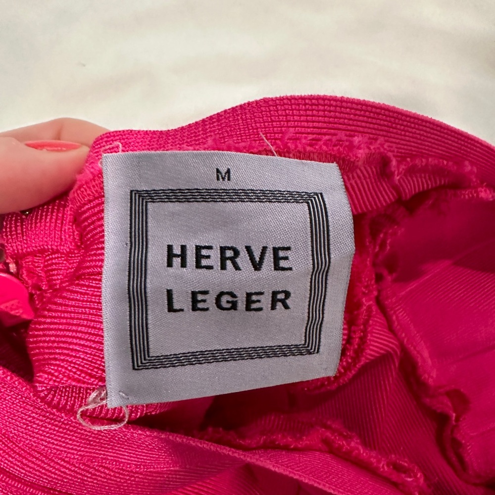 Hervé Léger Hot Pink Bandage Halter Mini Dress | Size M - Picture 12 of 12